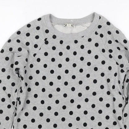 Whistles Women’s Grey Black Polka Dot XS Pullover Sweatshirt