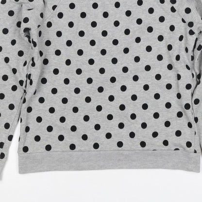 Whistles Women’s Grey Black Polka Dot XS Pullover Sweatshirt