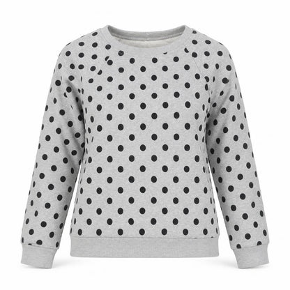 Whistles Women’s Grey Black Polka Dot XS Pullover Sweatshirt