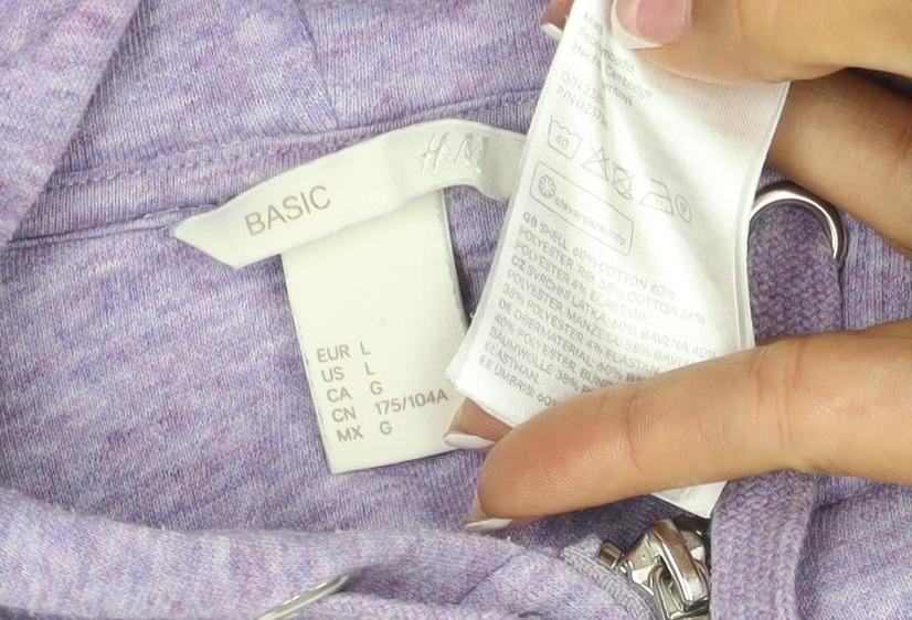 H&M Women’s Purple Marl Full Zip Hooded Hoodie Size L