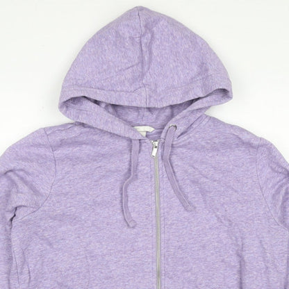 H&M Women’s Purple Marl Full Zip Hooded Hoodie Size L