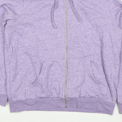 H&M Women’s Purple Marl Full Zip Hooded Hoodie Size L