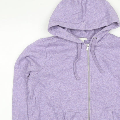 H&M Women’s Purple Marl Full Zip Hooded Hoodie Size L
