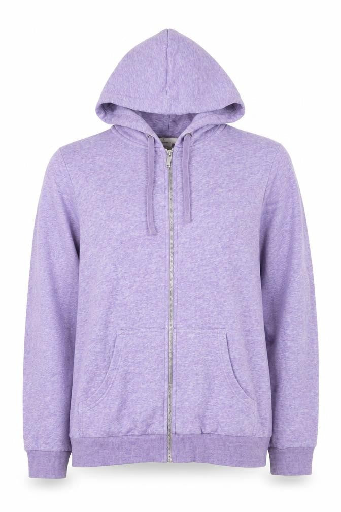 H&M Women’s Purple Marl Full Zip Hooded Hoodie Size L