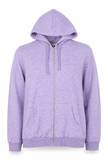 H&M Women’s Purple Marl Full Zip Hooded Hoodie Size L