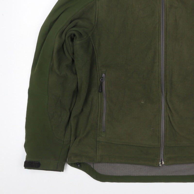 Lands' End Men Green M Softshell Fleece Full Zip Outdoor Jacket