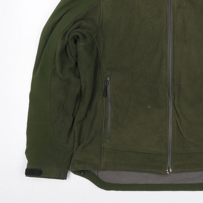 Lands' End Men Green M Softshell Fleece Full Zip Outdoor Jacket