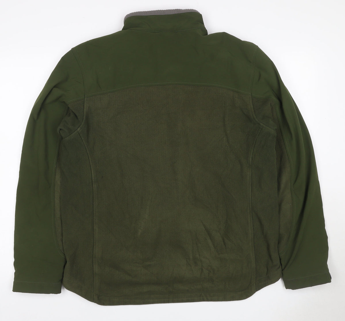 Lands' End Men Green M Softshell Fleece Full Zip Outdoor Jacket