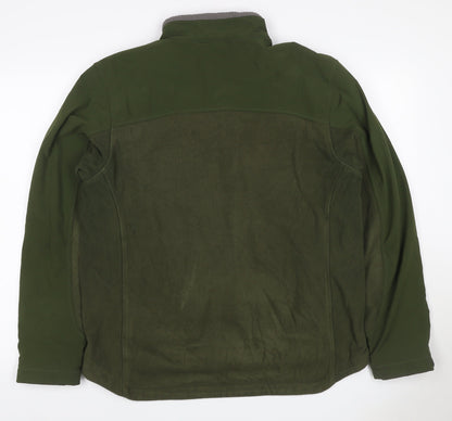 Lands' End Men Green M Softshell Fleece Full Zip Outdoor Jacket