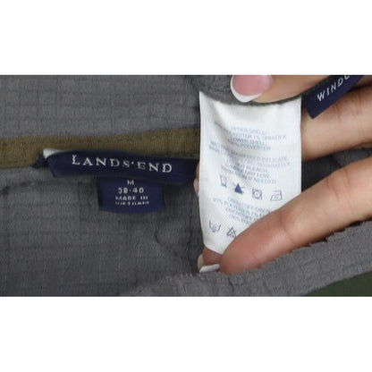 Lands' End Men Green M Softshell Fleece Full Zip Outdoor Jacket