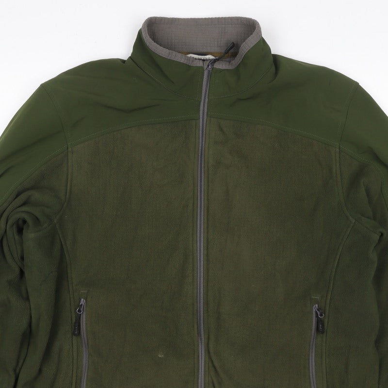 Lands' End Men Green M Softshell Fleece Full Zip Outdoor Jacket
