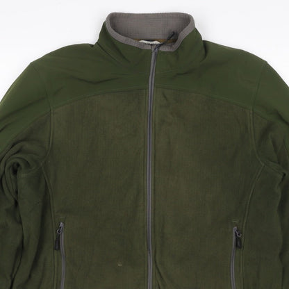 Lands' End Men Green M Softshell Fleece Full Zip Outdoor Jacket