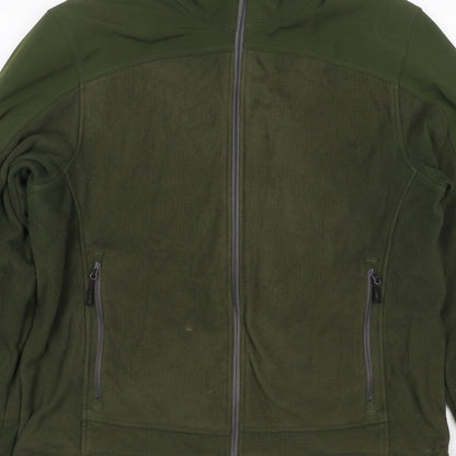 Lands' End Men Green M Softshell Fleece Full Zip Outdoor Jacket