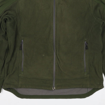 Lands' End Men Green M Softshell Fleece Full Zip Outdoor Jacket