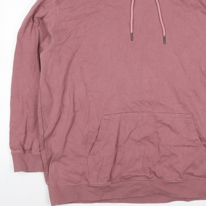Jackamo Unisex Adults Pink 2XL Pullover Hoodie Cotton Drawstring