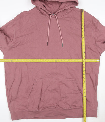 Jackamo Unisex Adults Pink 2XL Pullover Hoodie Cotton Drawstring
