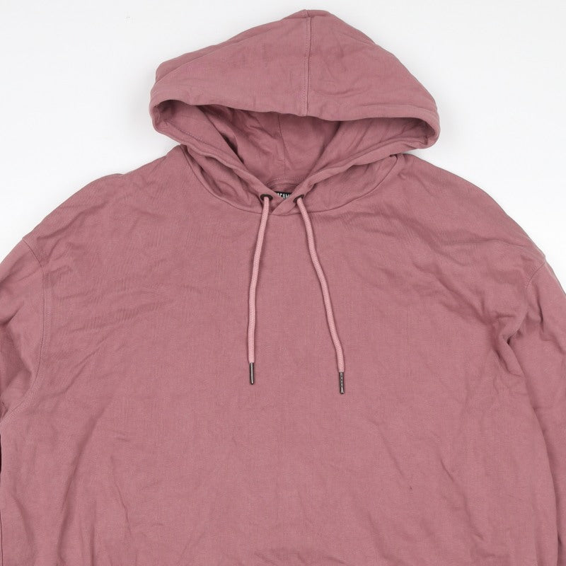 Jackamo Unisex Adults Pink 2XL Pullover Hoodie Cotton Drawstring