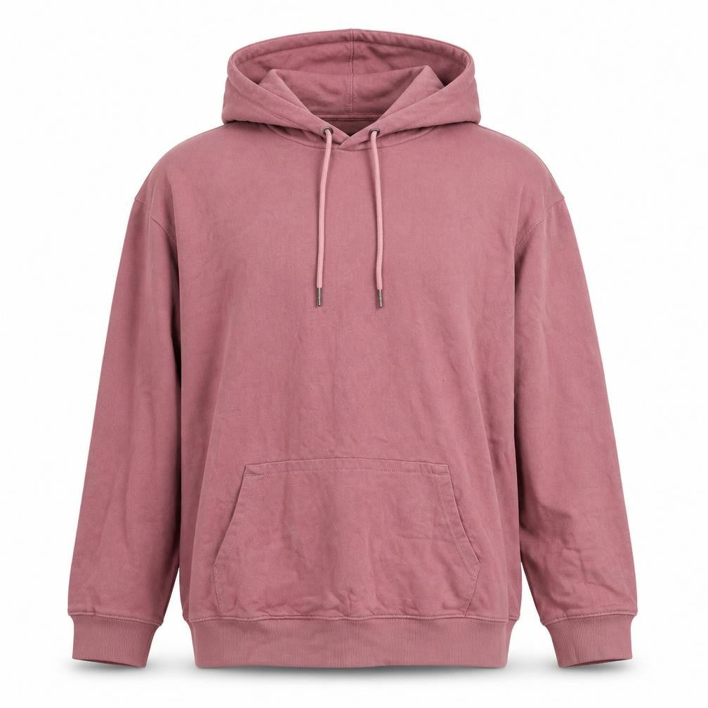 Jackamo Unisex Adults Pink 2XL Pullover Hoodie Cotton Drawstring