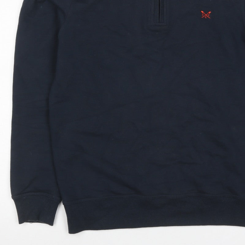 Crew Clothing Company Men’s Blue M 1/4 Zip High Neck Sweatshirt