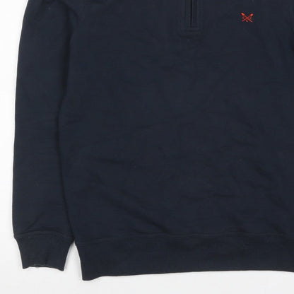Crew Clothing Company Men’s Blue M 1/4 Zip High Neck Sweatshirt
