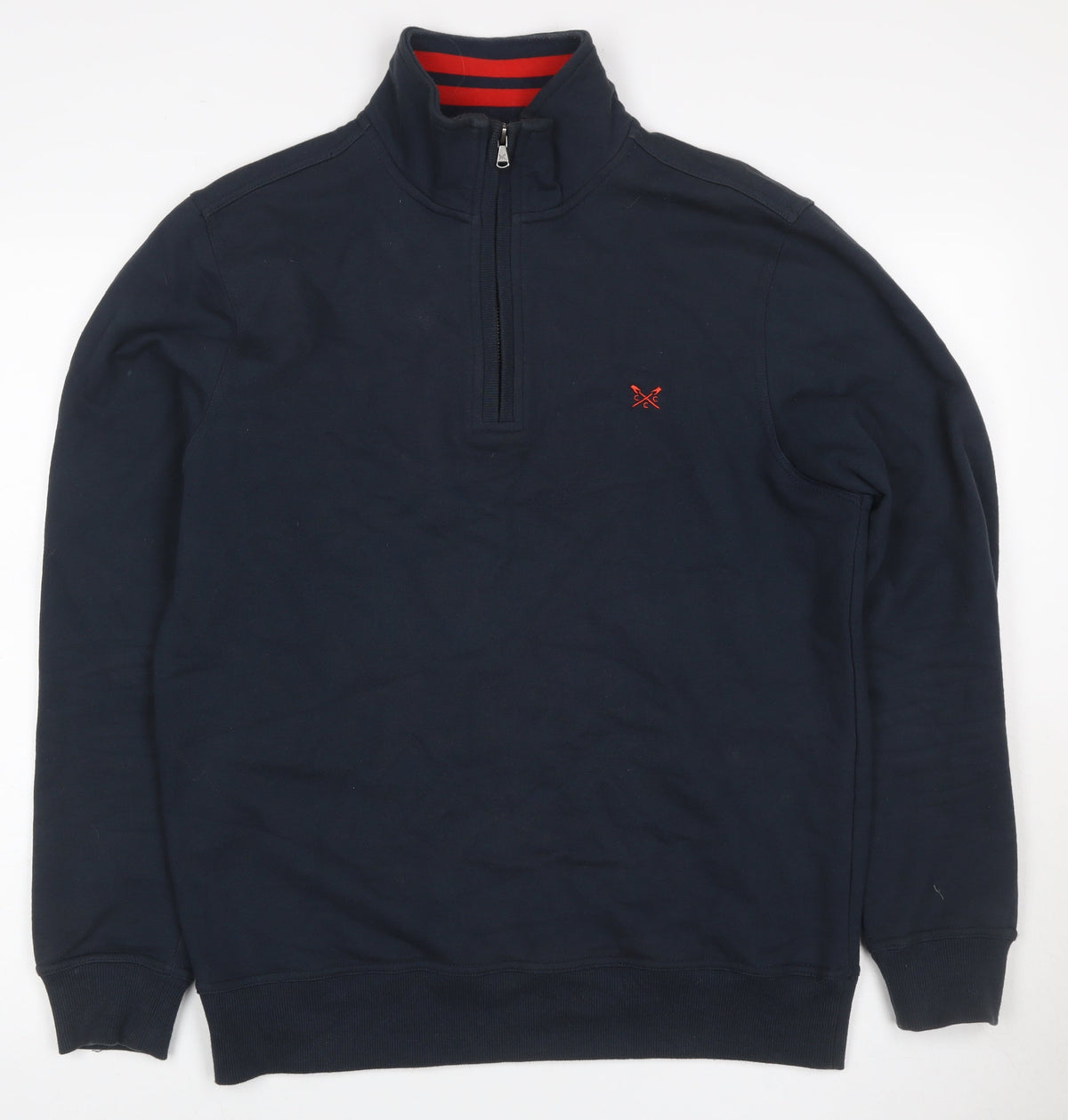 Crew Clothing Company Men’s Blue M 1/4 Zip High Neck Sweatshirt