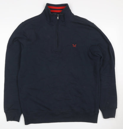 Crew Clothing Company Men’s Blue M 1/4 Zip High Neck Sweatshirt