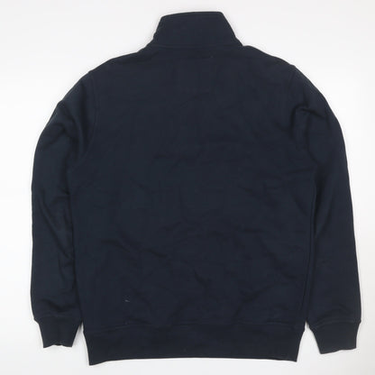 Crew Clothing Company Men’s Blue M 1/4 Zip High Neck Sweatshirt