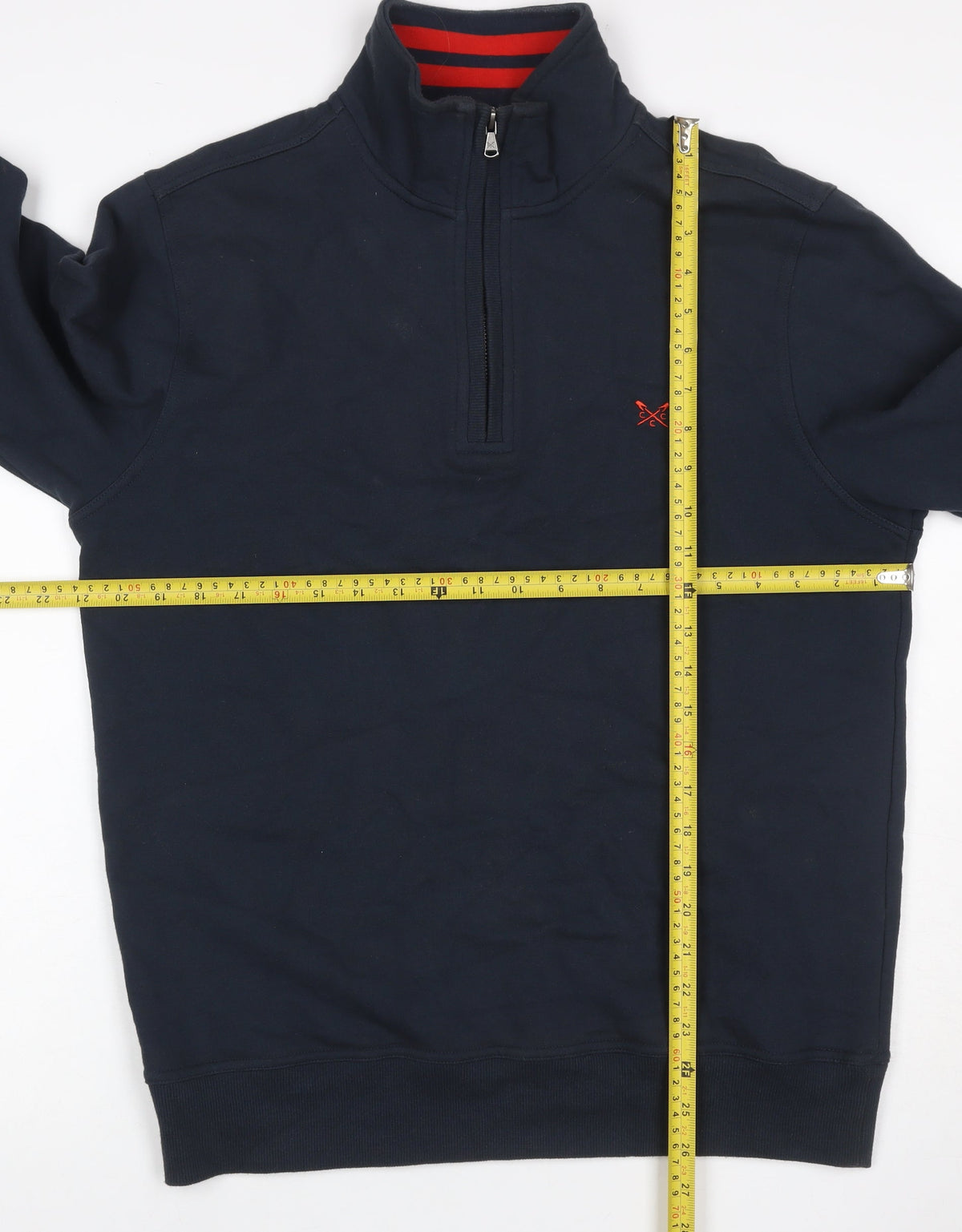 Crew Clothing Company Men’s Blue M 1/4 Zip High Neck Sweatshirt