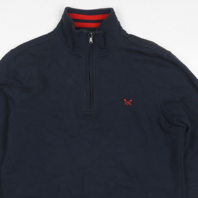 Crew Clothing Company Men’s Blue M 1/4 Zip High Neck Sweatshirt