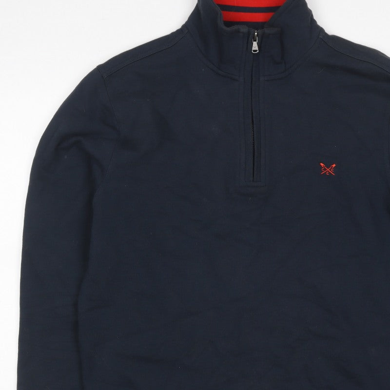 Crew Clothing Company Men’s Blue M 1/4 Zip High Neck Sweatshirt