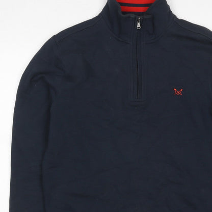 Crew Clothing Company Men’s Blue M 1/4 Zip High Neck Sweatshirt
