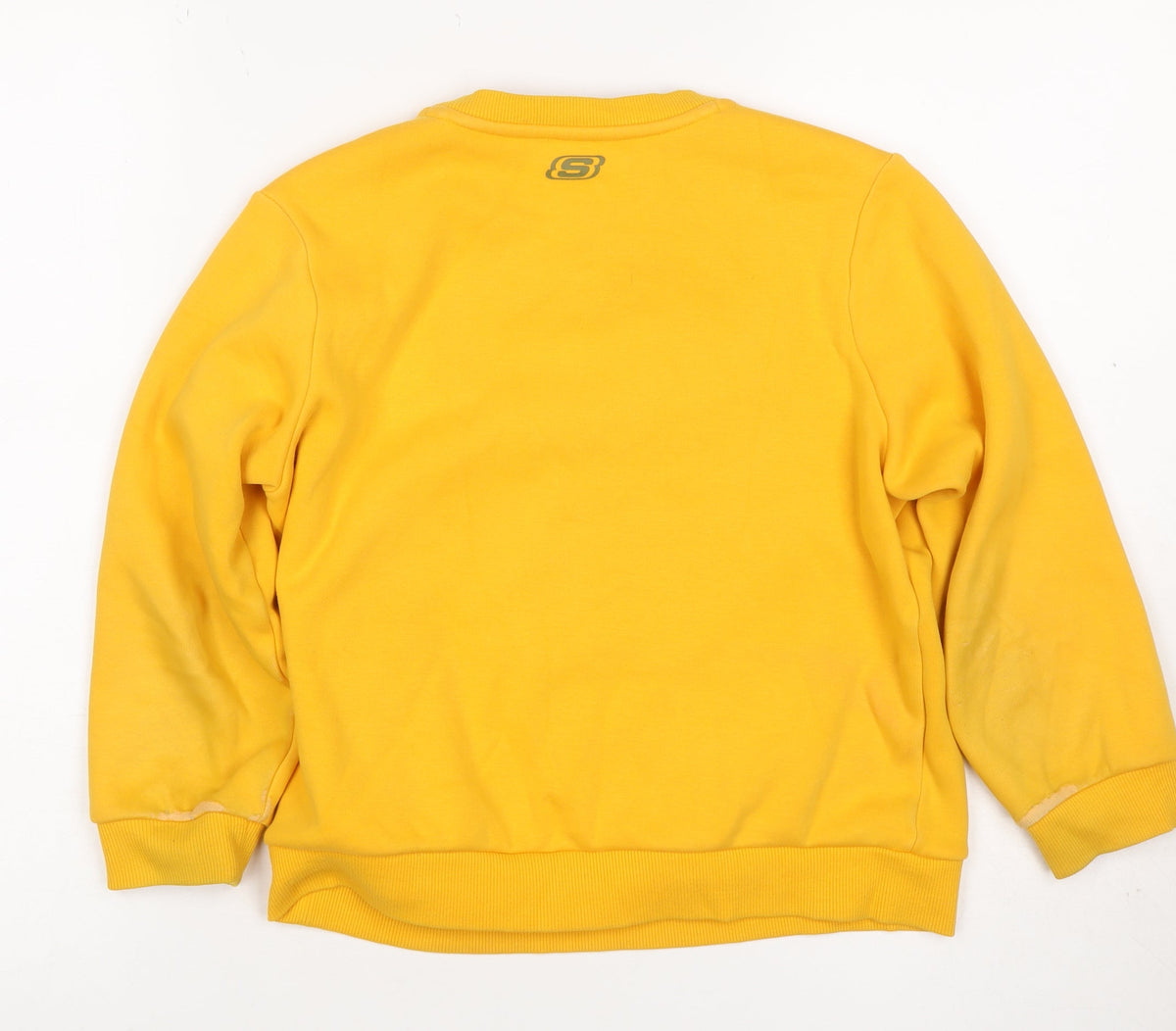 Skechers Girls Yellow Logo Pullover Sweatshirt Size 8 Years Fleece