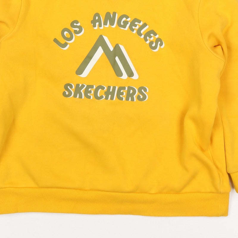 Skechers Girls Yellow Logo Pullover Sweatshirt Size 8 Years Fleece