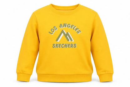 Skechers Girls Yellow Logo Pullover Sweatshirt Size 8 Years Fleece