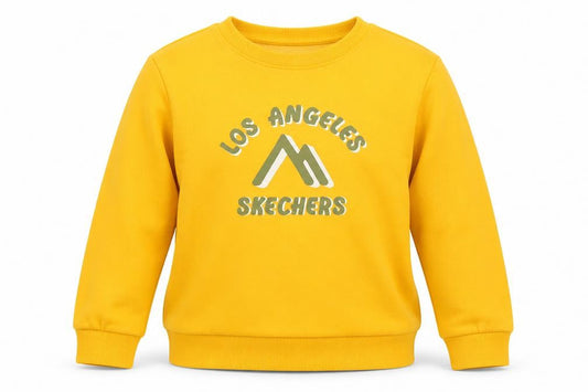 Skechers Girls Yellow Logo Pullover Sweatshirt Size 8 Years Fleece