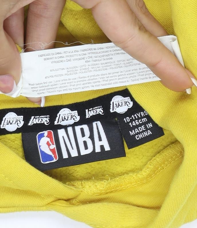 NBA Los Angeles Lakers Boys Yellow Pullover Hoodie 11-12 Years Sports