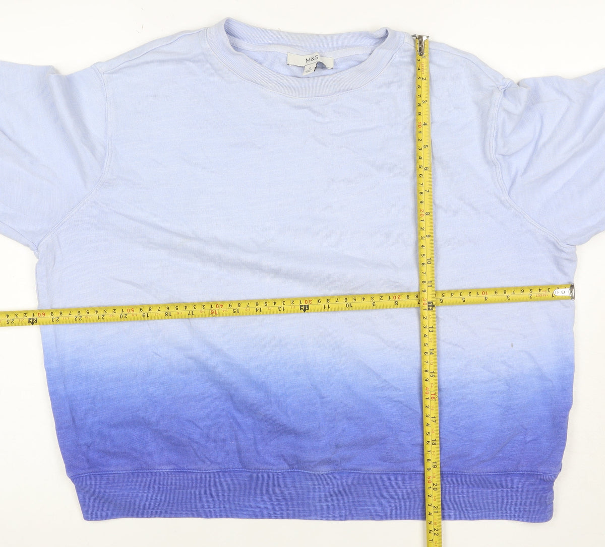 Marks and Spencer Women’s Blue Ombre Cotton M Pullover Sweatshirt