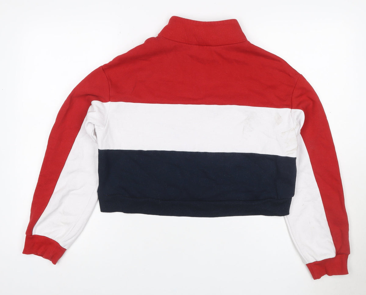 H&M Women Multicoloured S Brooklyn 1/4 Zip Colourblock Sweatshirt
