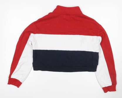 H&M Women Multicoloured S Brooklyn 1/4 Zip Colourblock Sweatshirt