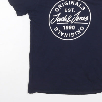 Jack & Jones Boys Blue 12 Years Logo Graphic Jersey T-Shirt