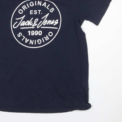 Jack & Jones Boys Blue 12 Years Logo Graphic Jersey T-Shirt
