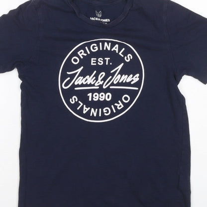 Jack & Jones Boys Blue 12 Years Logo Graphic Jersey T-Shirt