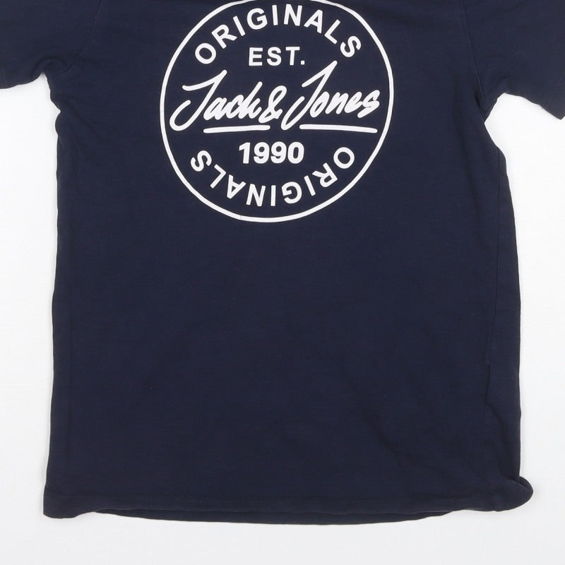 Jack & Jones Boys Blue 12 Years Logo Graphic Jersey T-Shirt