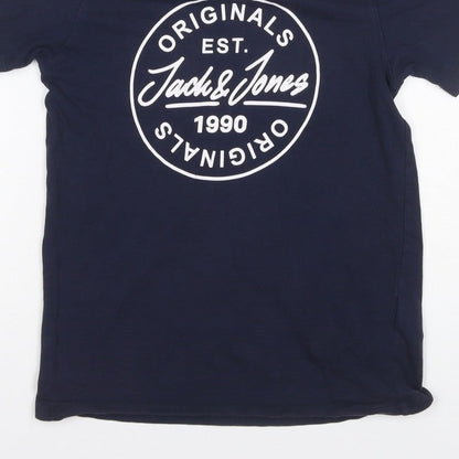 Jack & Jones Boys Blue 12 Years Logo Graphic Jersey T-Shirt
