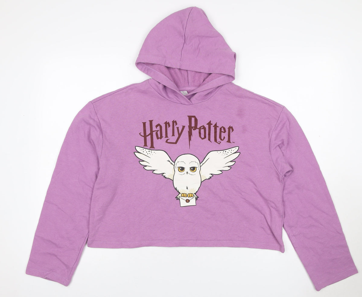 H&M Girls Purple 6 Years Harry Potter Hedwig Pullover Hoodie