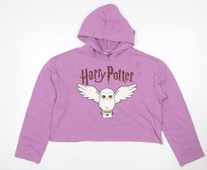 H&M Girls Purple 6 Years Harry Potter Hedwig Pullover Hoodie