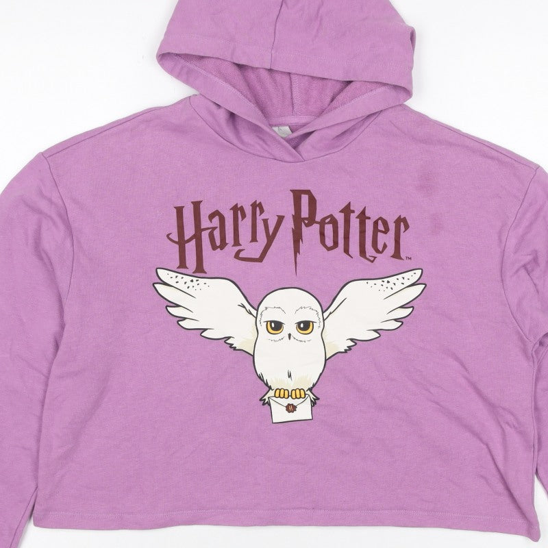 H&M Girls Purple 6 Years Harry Potter Hedwig Pullover Hoodie