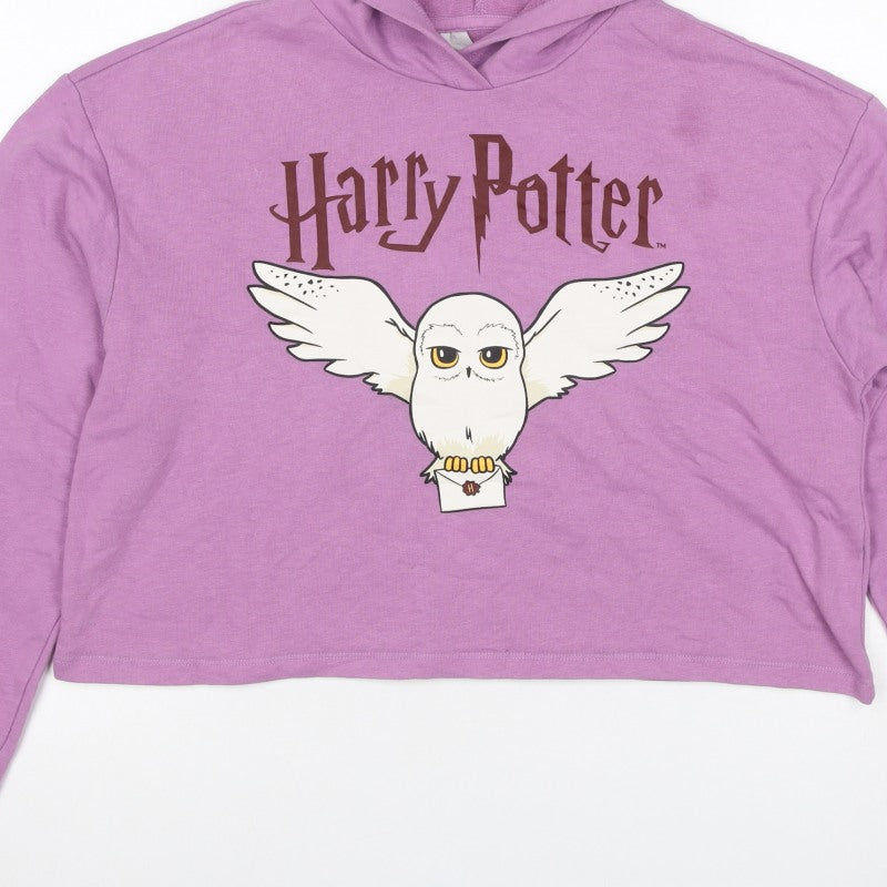 H&M Girls Purple 6 Years Harry Potter Hedwig Pullover Hoodie