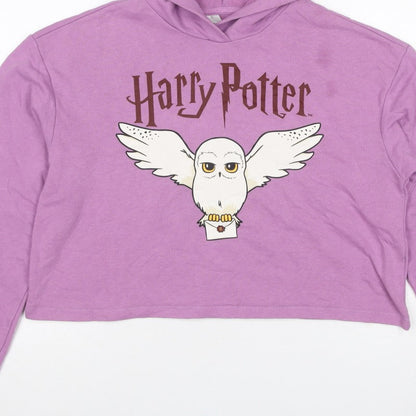 H&M Girls Purple 6 Years Harry Potter Hedwig Pullover Hoodie