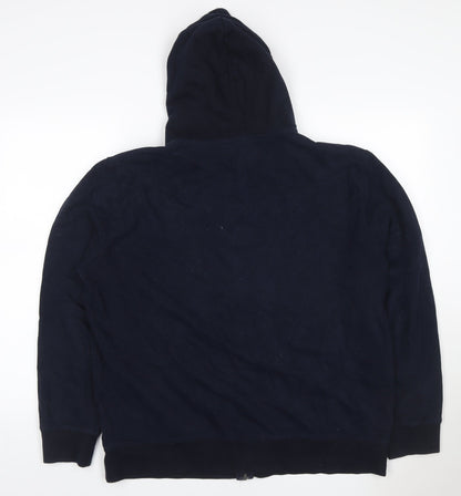 Marks & Spencer Mens Blue XL Full Zip Hooded Fleece Hoodie